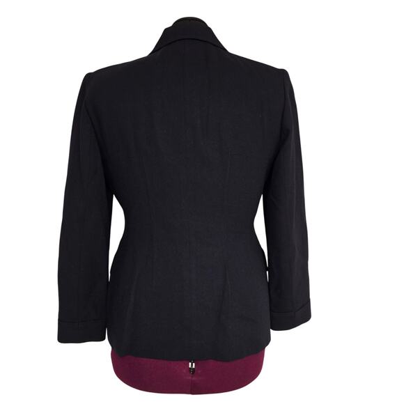 Women's Jones New York Navy Button Down Wool Blazer Jacket - Size 8 - Picture 2 of 12